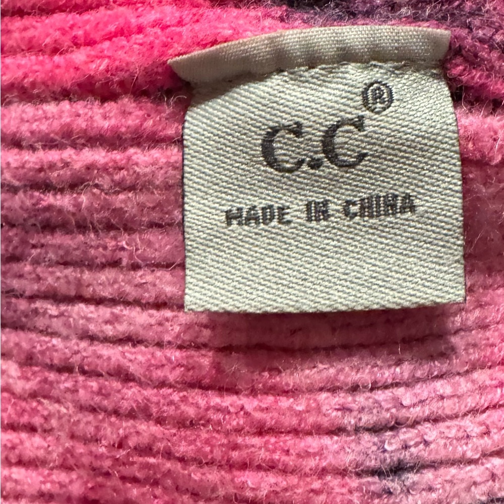 C.C Pink & Black Tie-Dye Knit Hat - Picture 5 of 5